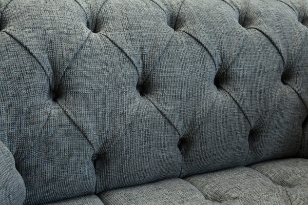 Luxus 2-Sëtzer Couch Polstersofa Lieder Stoff Couchen Chesterfield Garnitur Nei