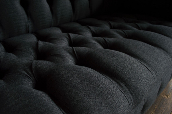 Textilstoff Sofa Couch Chesterfield grouss Sofae xxl Sëtz Polster 185cm Couche.