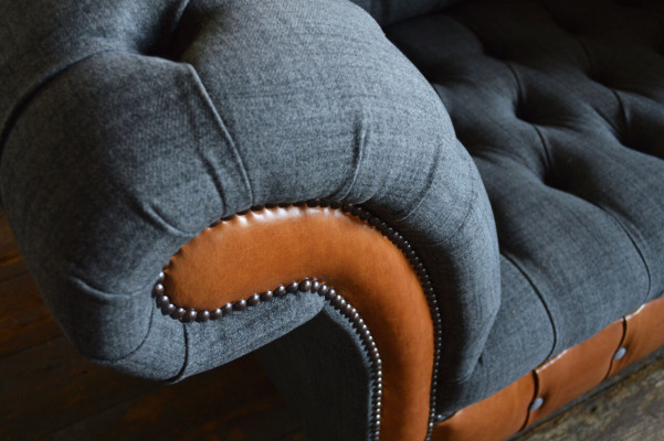 Sëtzel Canapé Polster Sofa Textil Chesterfield Canapéen 1,5 Sitz-Eenzelsëtz Gro.