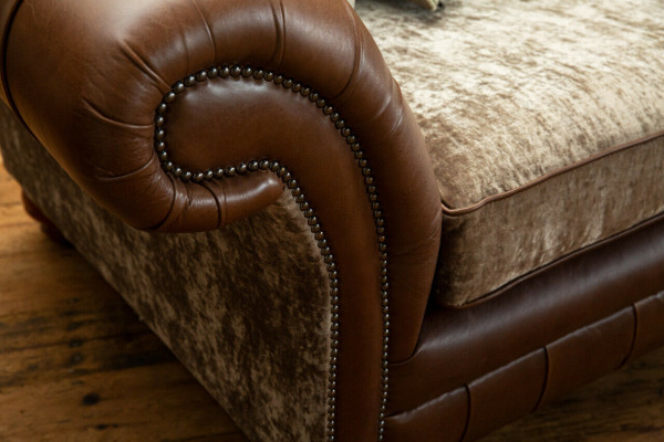 Chesterfield 2 Sëtzer Sofa Ledersofa Couch Polster Sëtz Garnitur Zweesëtzer Nei