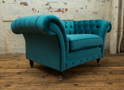Chesterfield Sofa Couch Polster Garnitur 1,5 Sëtz Sofas Klassesch Einsëtzer