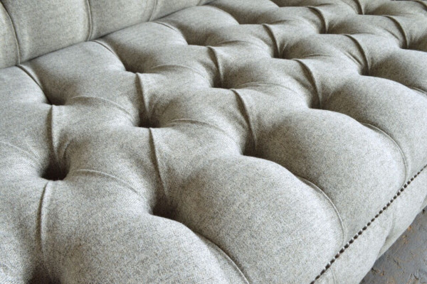 Chesterfield Design Stoff Couch Fauteuil 1,5-Sëtzer Polster Sofas Lounge Gro Samt