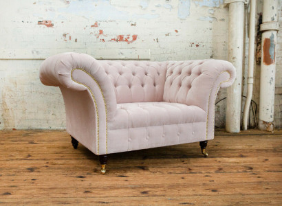 Chesterfield Sesselleeën Fernsehcouch 1 Sëtzer Sofa Stoff Couchen Polster Nei Textil