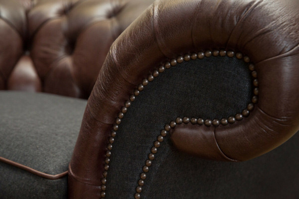 Chesterfield Sofa Canapé Polster Garnitur 1,5 Sëtzer Sofas Klassesch Einsëtzer