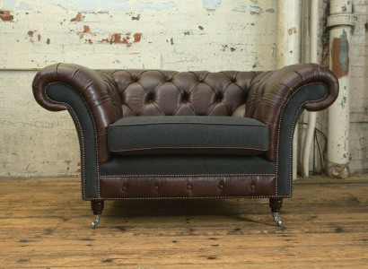 Chesterfield Sofa Canapé Polster Garnitur 1,5 Sëtzer Sofas Klassesch Einsëtzer