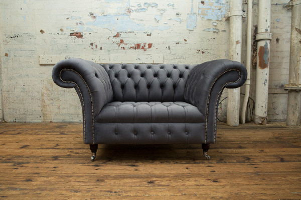 Chesterfield Sofa Couch Polster Garnitur 1,5 Sëtzer Sofas Klassesch Einsëtzer