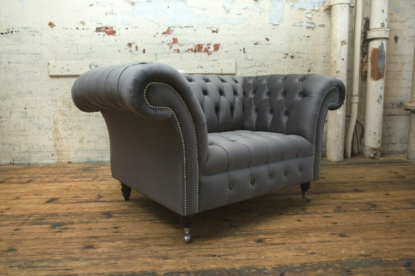 Chesterfield Sofa Couch Polster Garnitur 1,5 Sëtzer Sofas Klassesch Einsëtzer