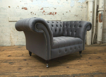 Chesterfield Sofa Couch Polster Garnitur 1,5 Sëtzer Sofas Klassesch Einsëtzer