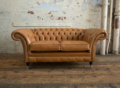 Chesterfield Design Luxus Polster Sofa Couch Sëtz Garnitur Lieder Textil Brong