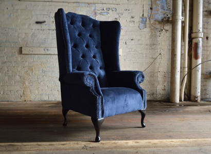 Bloen Ouersëtz Chesterfield Canapé Canapé Polster 1 Sëtz Fotell Canapéë Textil