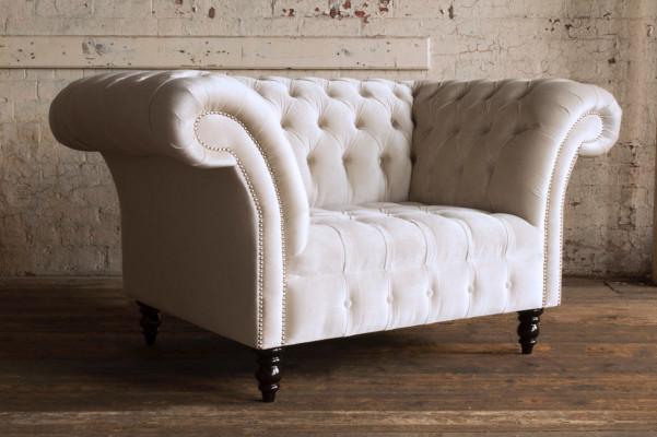 Chesterfield Sofa Couch Polster Garnitur 1,5 Sëtzer Sofas Klassesch Eensëtzer