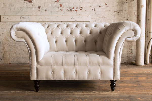 Chesterfield Sofa Couch Polster Garnitur 1,5 Sëtzer Sofas Klassesch Eensëtzer