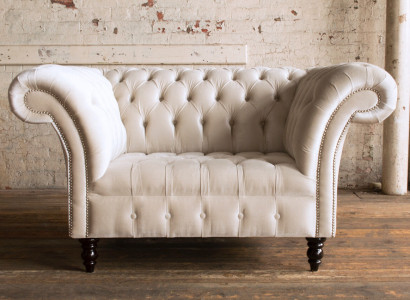 Chesterfield Sofa Couch Polster Garnitur 1,5 Sëtzer Sofas Klassesch Eensëtzer