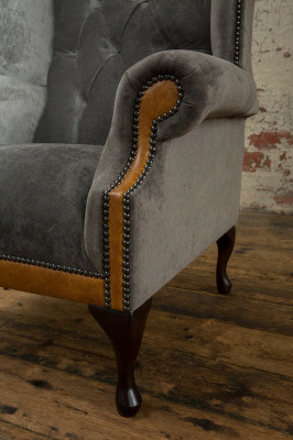 Chesterfield Samtsëtz Sofa Polster Sofas Design Luxus Couch Relax Fernseh Nei