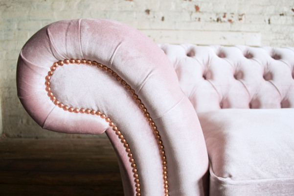 Chesterfield 3-Sëtzer Design Sofa Couch Polster Sofas Couchen Textil Dräisëtzer