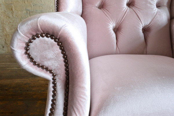 Chesterfield Oresseessel Einsitzer Canapé Couch Relax Polster Samt Lieder Stoff Nei