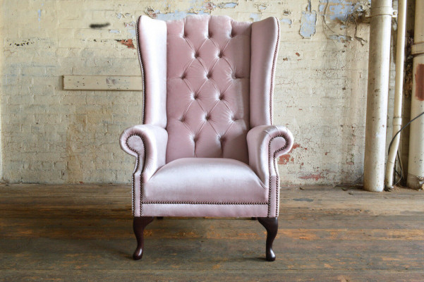 Chesterfield Oresseessel Einsitzer Canapé Couch Relax Polster Samt Lieder Stoff Nei