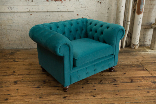 Sesselen Eenzelstull Chesterfield Textil Sofa Couch Polster Sofasen Stoff Couchen Nei