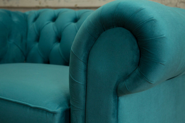 Sesselen Eenzelstull Chesterfield Textil Sofa Couch Polster Sofasen Stoff Couchen Nei