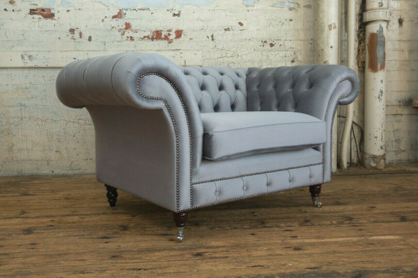 Chesterfield Sofa Couche Polster Garnitur 1,5 Sëtzer Sofas Klassesch Eenzël Sëtzer