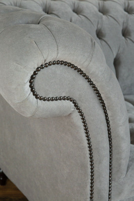 Sofa Chesterfield 2 Sëtzer Canapé Polster Sëtz Textil Stoff Samt Canapéë Sofaen