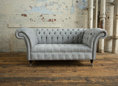 Sofa Chesterfield 2 Sëtzer Canapé Polster Sëtz Textil Stoff Samt Canapéë Sofaen