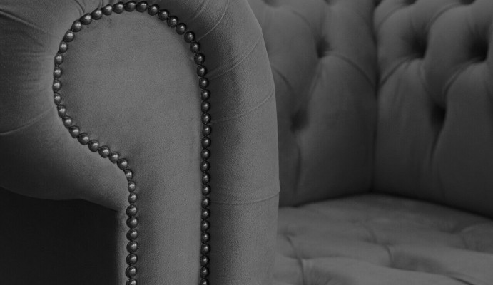 Sëtzgeleeënheet 1 Sëtz Chesterfield Textil Polster Sofas Design Luxus Couch Sofa Stoff