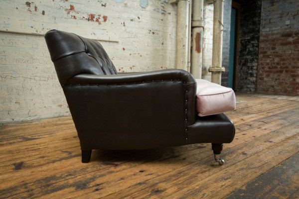 Sëtz Fernseh Sëtz Club Lounge Textil Lieder Edelt Design Chesterfield Polster