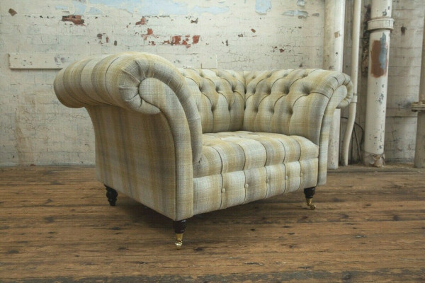 Chesterfield Sofa Canapé Polster Garnitur 1,5-Sëtzer Sofas Klassesch Eenzëlstéck