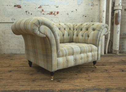 Chesterfield Sofa Canapé Polster Garnitur 1,5-Sëtzer Sofas Klassesch Eenzëlstéck