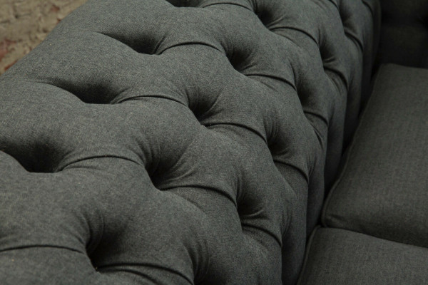Still Stull Këssen Sofa Textil Chesterfield Stillen 1,5-Sëtz Eenzelstull Gro