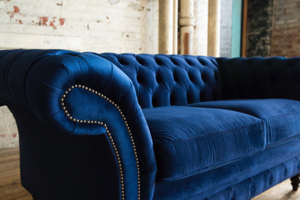 Chesterfield Sofa 2-Sëtzer Gepolstert Designer Couchen Sofas Garnitur Zwësitzer