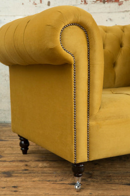 Chesterfield Design Sofa Fautteuil Canapé Polster Luxus Textil Canapéë 1 Sëtzer #376