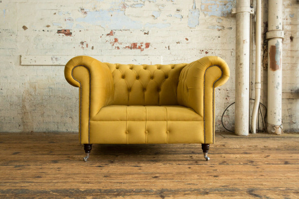 Chesterfield Design Sofa Fautteuil Canapé Polster Luxus Textil Canapéë 1 Sëtzer #376