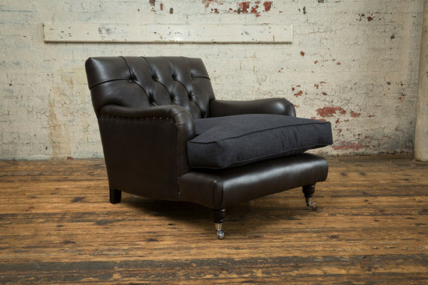 Fauteuil Club Lounge Designer Stull Polstersofa 1-Sëtzer Relax Dreebar Fernseher