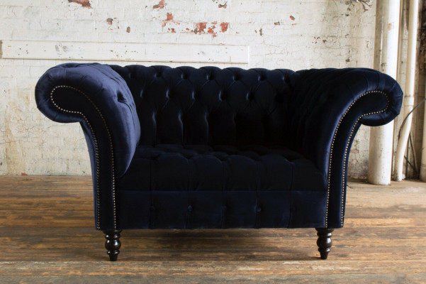 Chesterfield Sofa Couch Polster Garnitur 1,5 Sëtzer Sofas Klassesch Einsëtzer