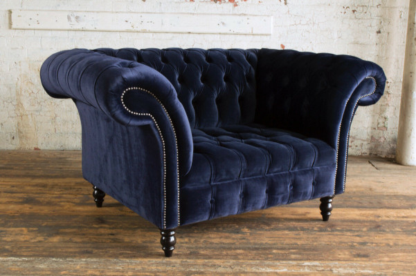 Chesterfield Sofa Couch Polster Garnitur 1,5 Sëtzer Sofas Klassesch Einsëtzer