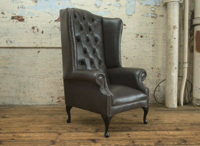 Chesterfield Ohrsessel Einsëtz-Sofa Couch Relax Polster Samt Lieder Stoff