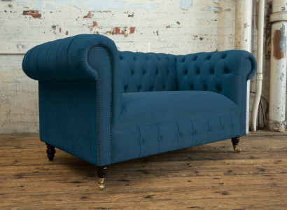 Design Polster Sëtz Couch 2 Sëtzer Garnitur Sofa Sofas Couchen Textil Stoff Gréng