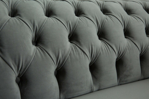 Chesterfield Luxus 2 Sëtzer Canapé Polstersofa Textil Stoffer Couchen Garnitur Nei
