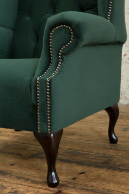 Chesterfield Ohrsessel Sessel 1 Sëtz Polster Couch Sofa Relax Fernseh Stoff