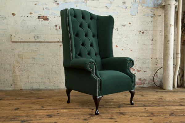 Chesterfield Ohrsessel Sessel 1 Sëtz Polster Couch Sofa Relax Fernseh Stoff