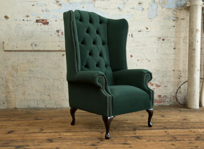 Chesterfield Ohrsessel Sessel 1 Sëtz Polster Couch Sofa Relax Fernseh Stoff