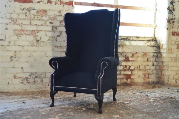 Sëtzgeleeënheet 1 Sëtz Relax Polster Fernseesessel Chesterfield Textil Sofa Couche Samt Nei