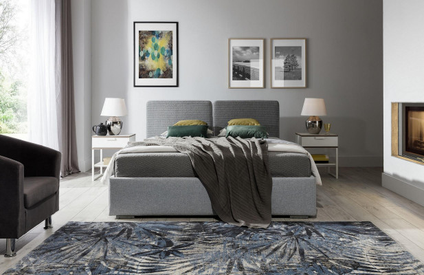 Klassesch Designerbett Schlofzëmmer Textil Lieder Polster 140x200 Miwwelen Gestell