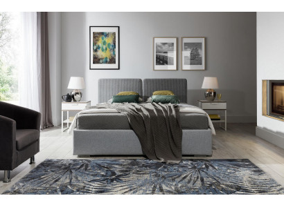 Klassesch Designerbett Schlofzëmmer Textil Lieder Polster 140x200 Miwwelen Gestell