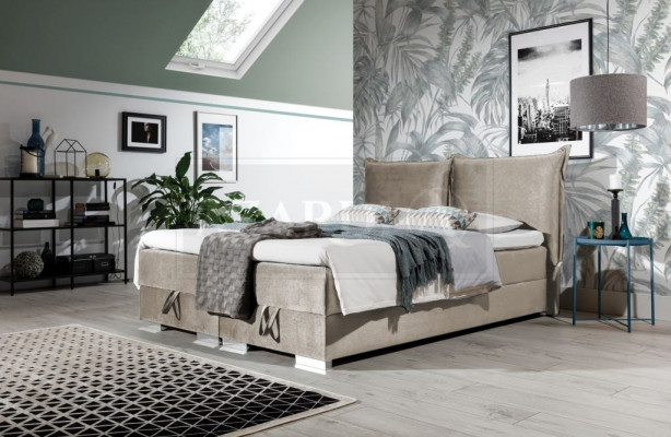 Boxspring Better Bett Polster Kënschtleeder Designer Hotel Duebel Luxus Design Nei