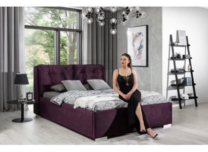 Lila Polsterbett Bett Ehebett Textil Designerbett Duebelbett Bettegestell Better