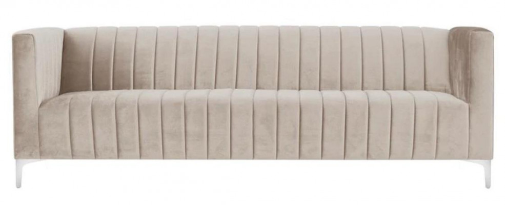 Beige Dräisëtzer Stoff Wunnzëmmer Design Couchen Polstersofa Sofas Textil Couch
