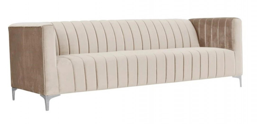 Beige Dräisëtzer Stoff Wunnzëmmer Design Couchen Polstersofa Sofas Textil Couch